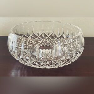 Exquisite Stuart Crystal Cut Glass Bowl-Diamond & Leaf Cut, Perfect Centerpiece